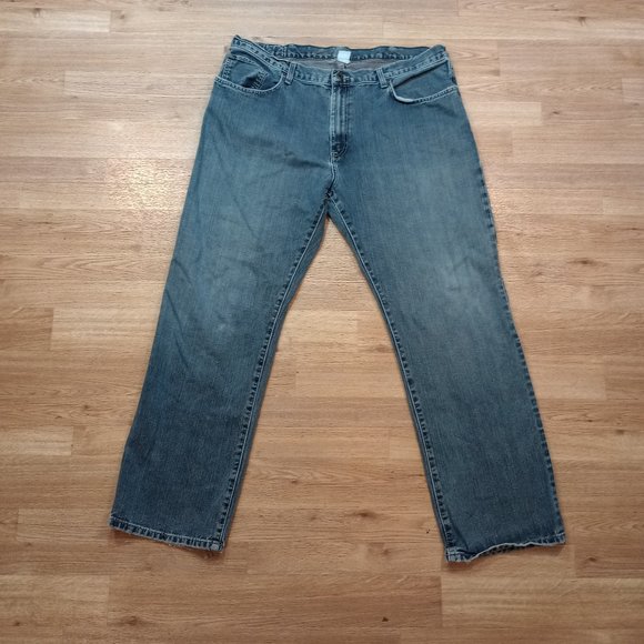 Eddie Bauer Jeans Mens Sz 40x32 Blue Denim Dark Wash Mid Rise Straight Leg * - Picture 1 of 10